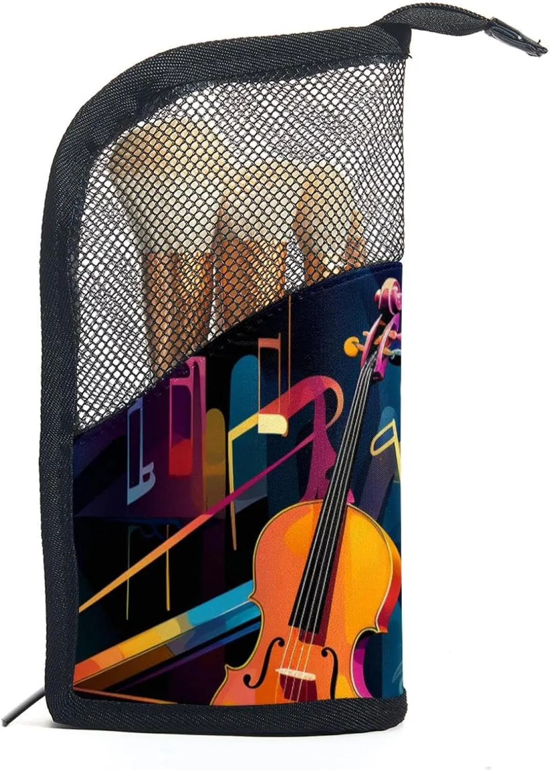 Makeup Bags for Women,Toiletry Bag for Men,Abstract Jazz Art Music Instruments,Travel Cosmetic Bag