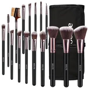 Makeup Brushes SOLVE Premium Synthetic Foundation Powder Concealers Eye Shadows Makeup 16 Pcs Brush Set, Rose Golden