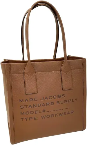Marc Jacobs Office Style Large Leather Logo Tote (Cognac)