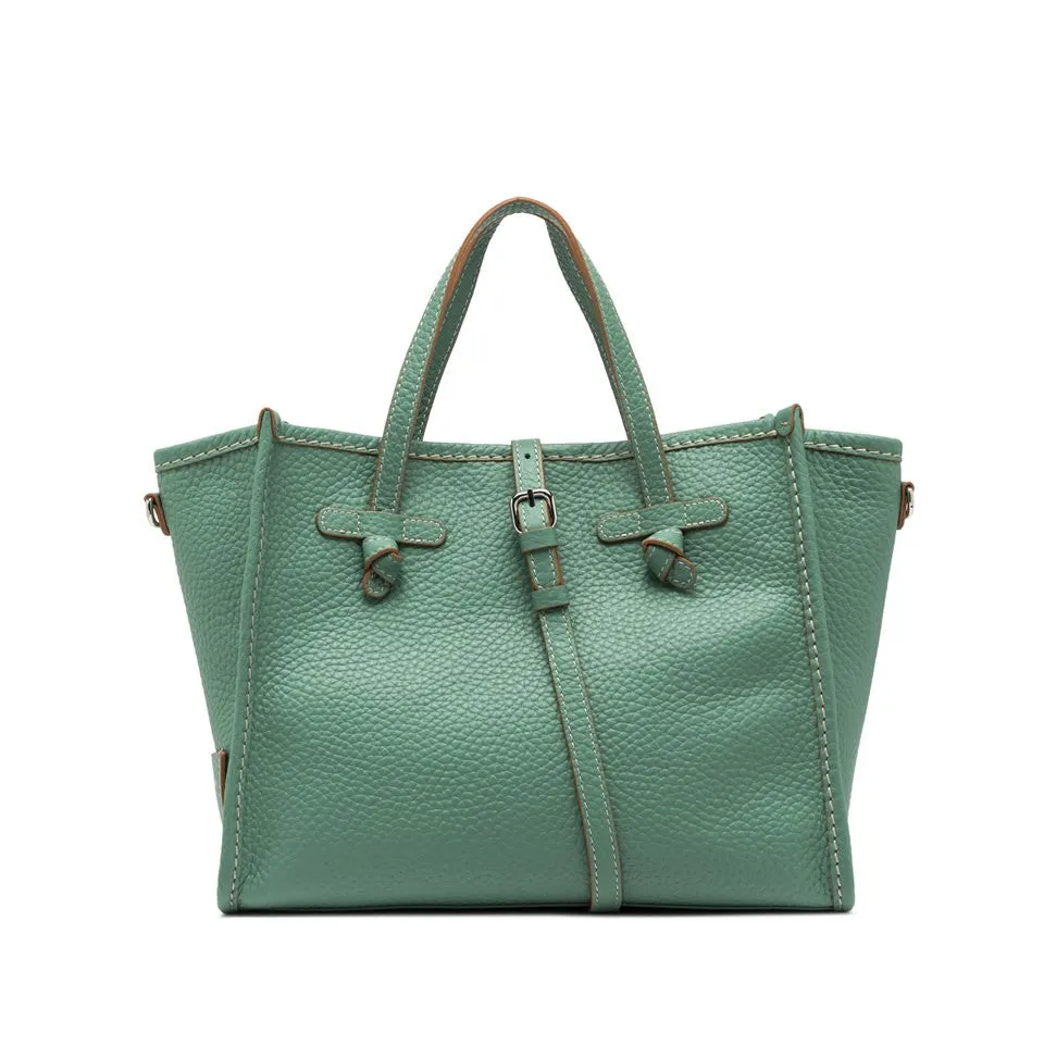 Marcella Structured Green Calf Leather Shoulder Bag
