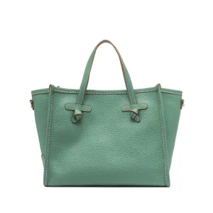 Marcella Structured Green Calf Leather Shoulder Bag