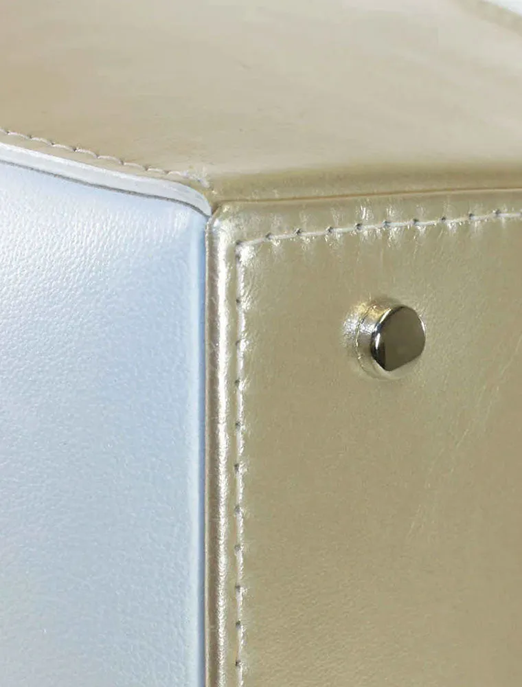 Marquis Tote Bag, White / Gold