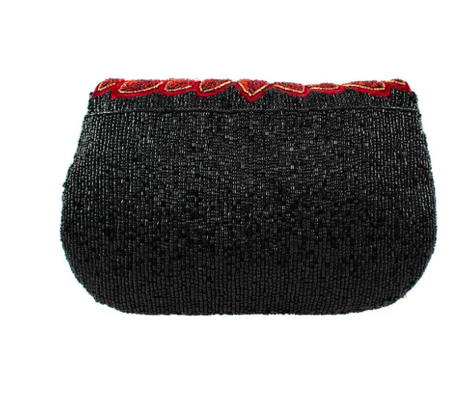 Mary Frances Crimson Bloom Crossbody Handbag