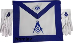 Masonic Blue Lodge Master Mason Apron embroidery with faux leather