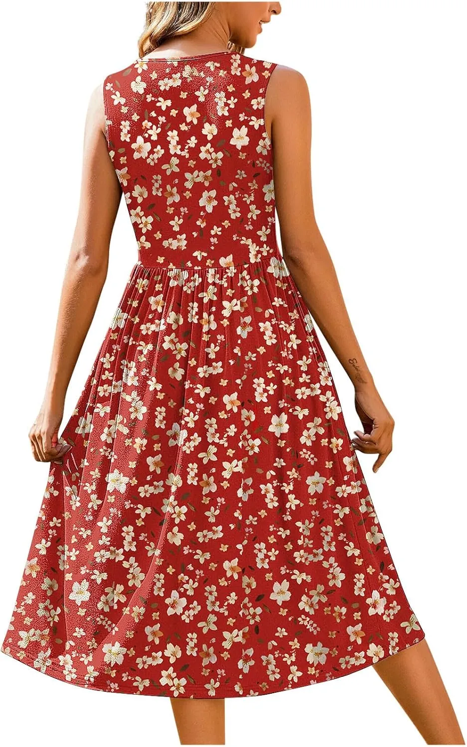 Maxi Dress for Women Sleeveless Spring Summer Dresses A Line Floral Dress Beach Vacation Sundress Cruise Outfits