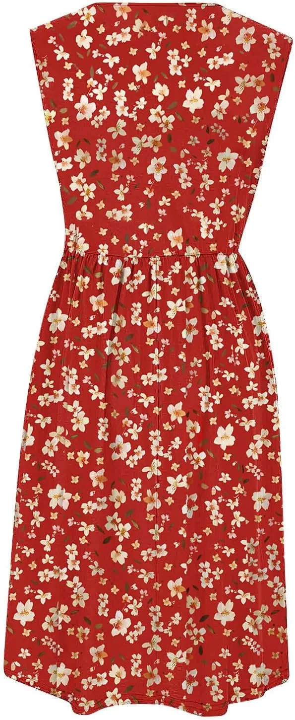 Maxi Dress for Women Sleeveless Spring Summer Dresses A Line Floral Dress Beach Vacation Sundress Cruise Outfits