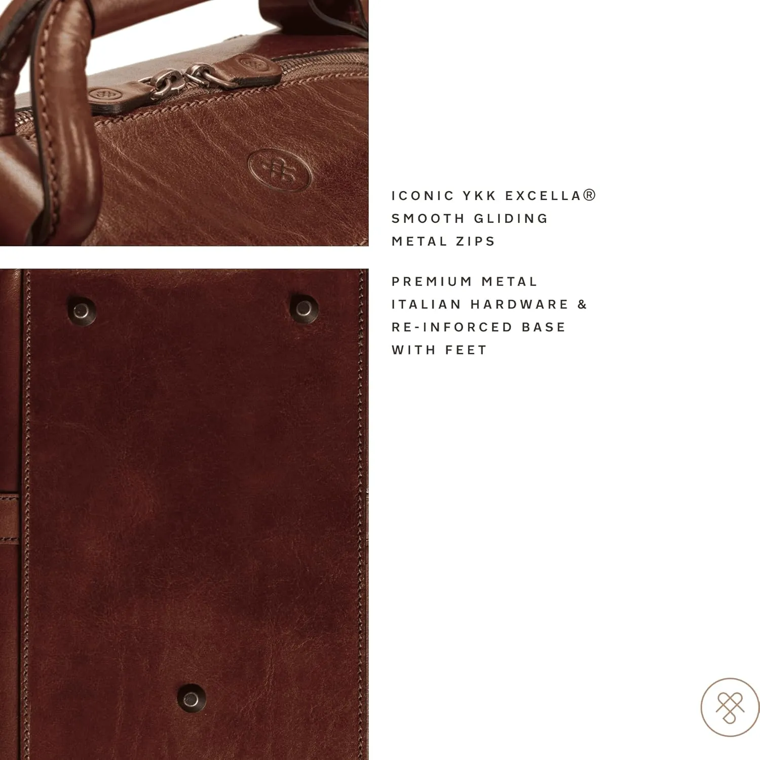 Maxwell Scott - Womens Luxury Leather Travel Luggage Bag with Shoulder Strap and Twin Handles - The Fabrizio Dark Brown