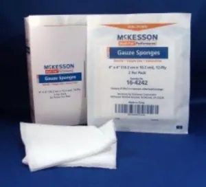 MCKESSON Sponge Dressing Medi-Pak Performance Cotton Gauze 12-Ply 4 X 4 Square (#16-4242, Sold Per Box)