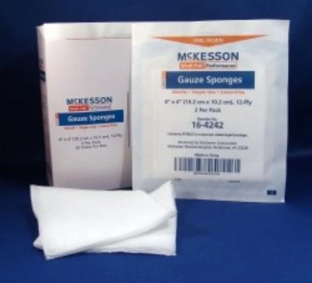 MCKESSON Sponge Dressing Medi-Pak Performance Cotton Gauze 12-Ply 4 X 4 Square (#16-4242, Sold Per Box)