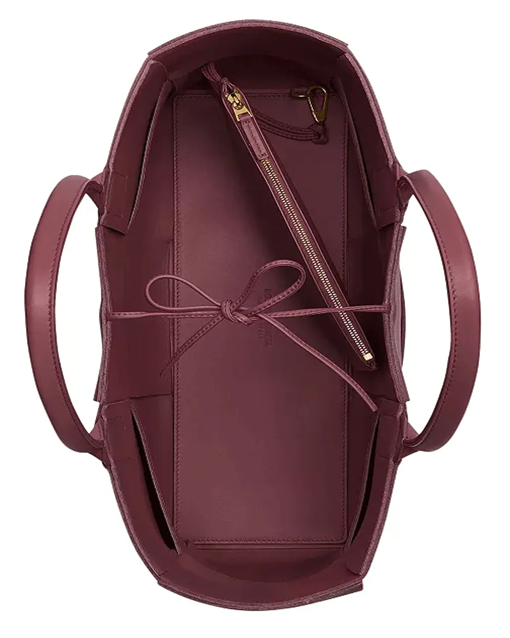 Medium Arco Woven Leather Tote in Barolo