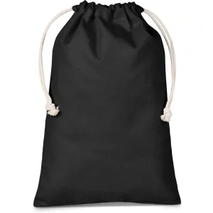 Medley Midi Cotton Drawstring Pouch Black