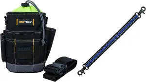 MELOTOUGH Tool Belt Pouches Electrician Tool Pouch with Belt Clip, Utility Top Drawstring Organizer Tool Pouch Bag, Tape Thong Electrical Tape Holder with Trigger Snap Hook for Tool Bag, Tool Belt