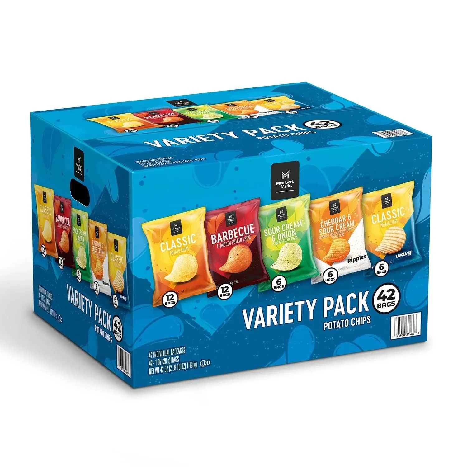 Member-Mark Potato Chips Variety Pack, 1 Ounce (Pack of 42)