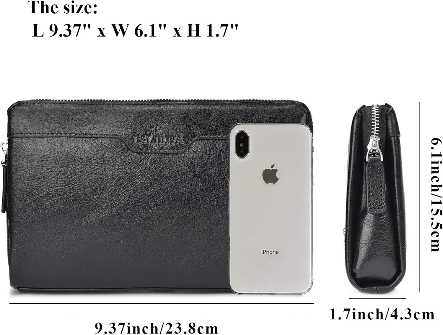Men Clutch Bags Genuine Leather Purse Wallet Large Capacity Business Card Organizer Purse…