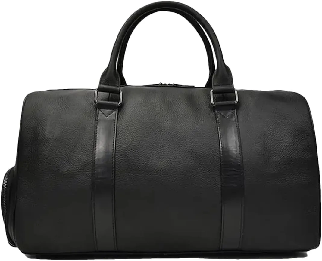 Men Genuine Leather Travel Bag Cow Leather Carry On Luggage Bag Shoulder Bag Weekend Duffle Bag
