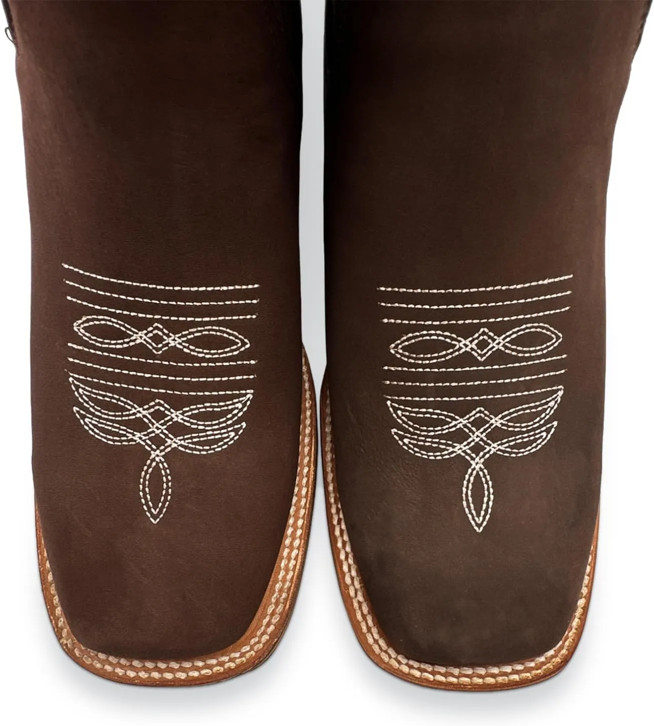Men's Genuine Leather Square Toe Short Ankle Rodeo Cowboy Boot