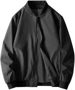 Men's Lightweight Bomber Jacket Men's Handsome Pilot Zip Fx Standing Jacket Outdoor Fashion Coat for Men Men's