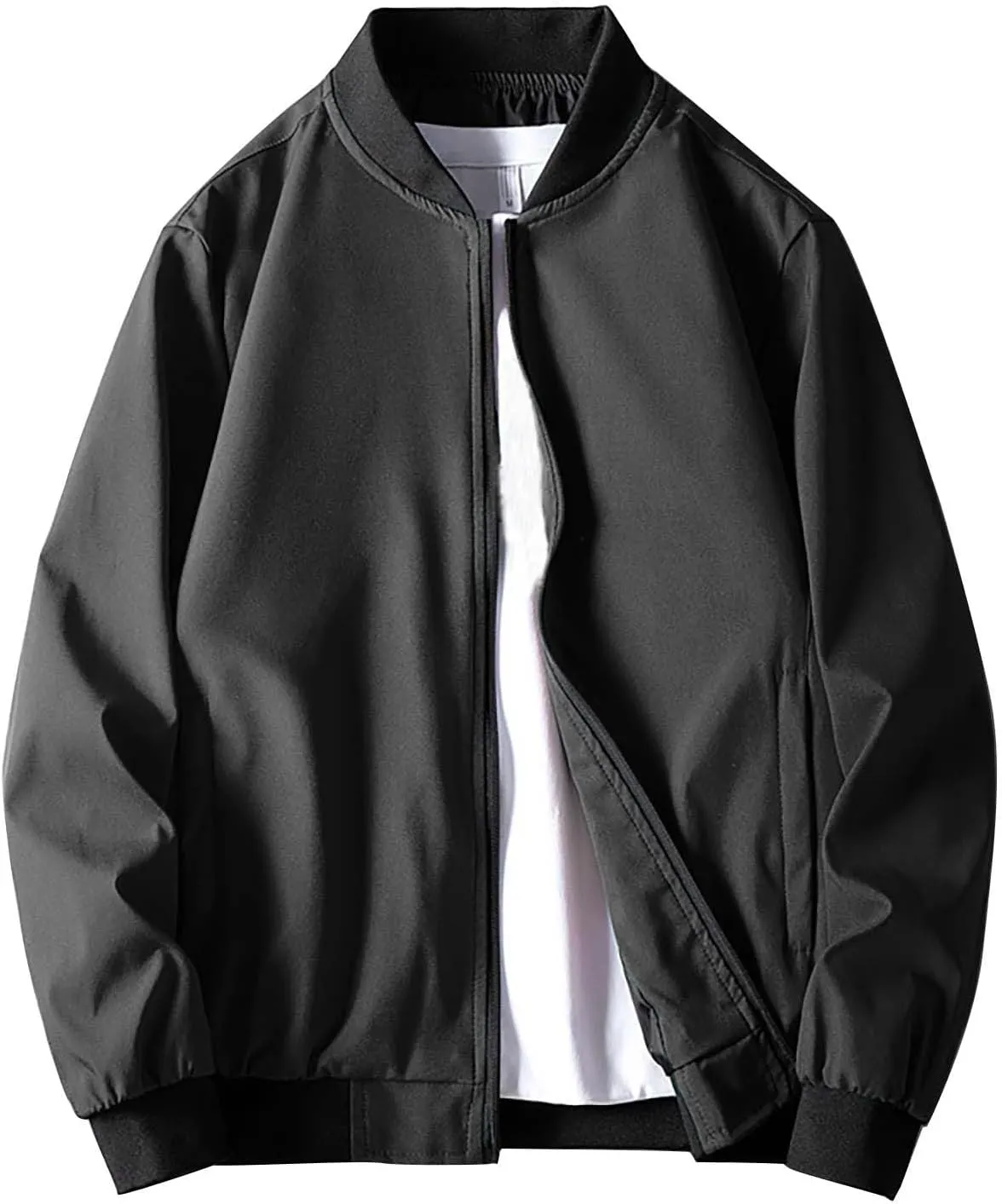 Men's Lightweight Bomber Jacket Men's Handsome Pilot Zip Fx Standing Jacket Outdoor Fashion Coat for Men Men's