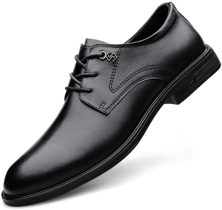 Men's Oxford Shoes Classic Lace Up Formal Tuxedo Derby Shoes Fashion Leather Low Heels Dress Shoes for Men(9)