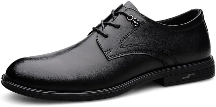 Men's Oxford Shoes Classic Lace Up Formal Tuxedo Derby Shoes Fashion Leather Low Heels Dress Shoes for Men(9)