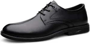 Men's Oxford Shoes Classic Lace Up Formal Tuxedo Derby Shoes Fashion Leather Low Heels Dress Shoes for Men(9)