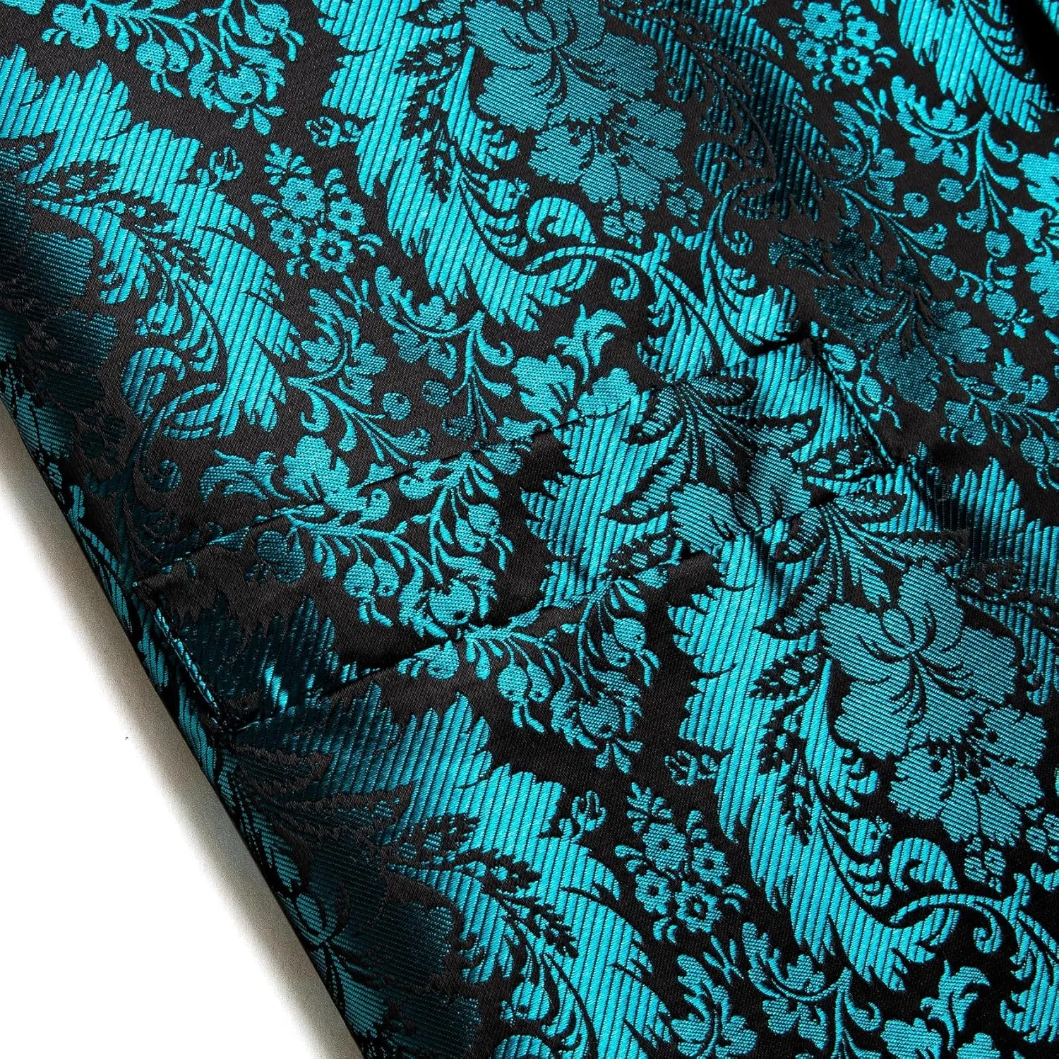 Mens Suit Vest 4PC Silk Paisley Vest with Necktie Pocket Square Cufflinks Formal Woven Waistcoat for Suit Tuxedo