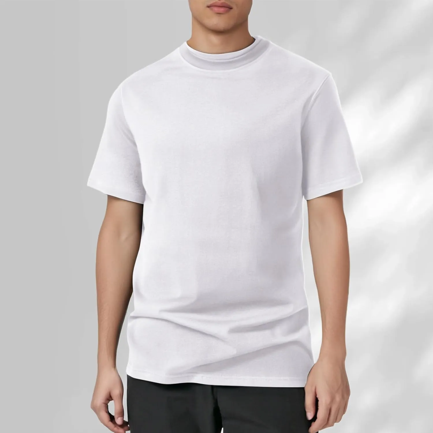 Men's T-Shirts,Mens Workout T Shirt Double Layer Neck Athletic Running Tee Comfy Outdoor Workout Short Sleeve