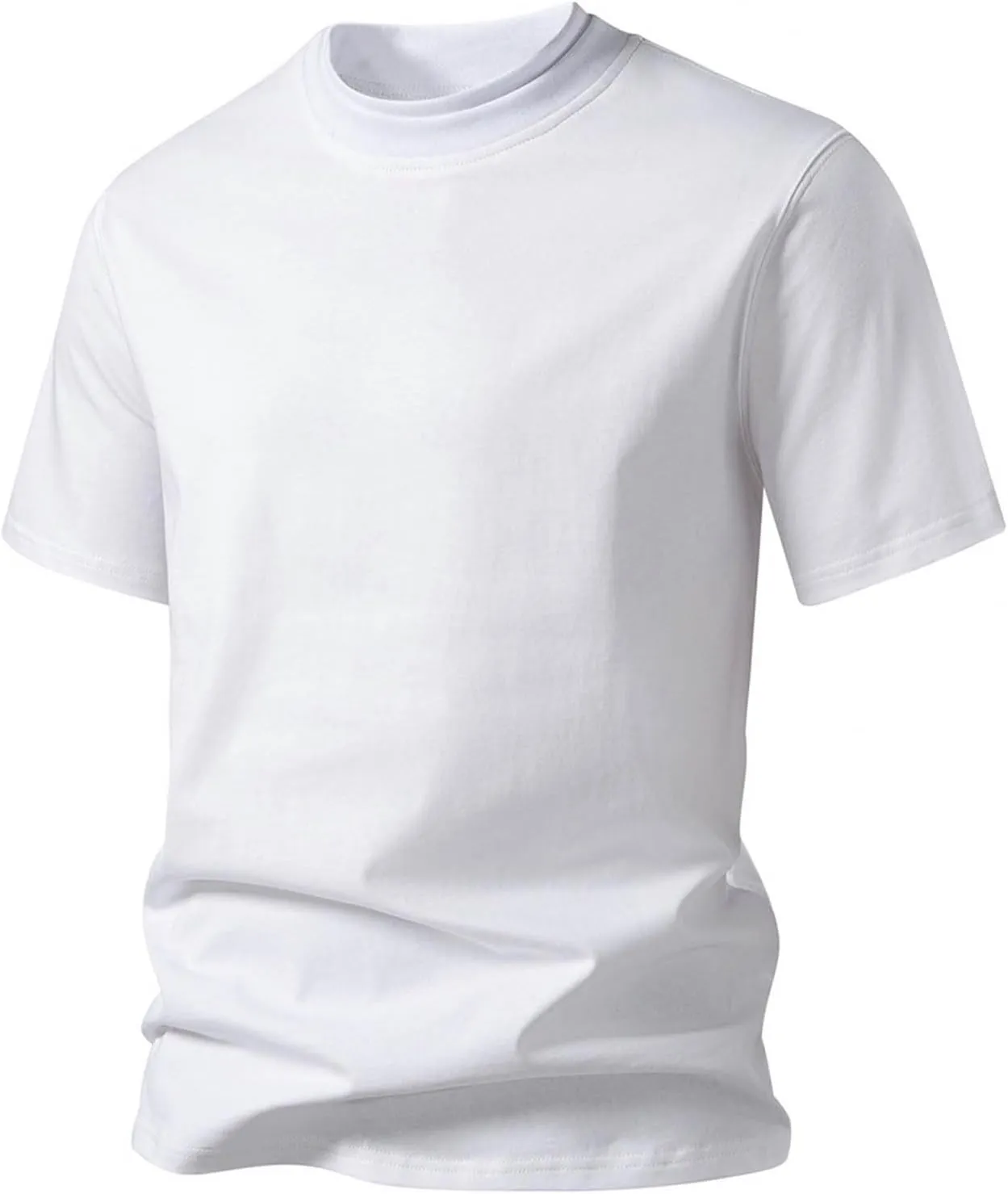 Men's T-Shirts,Mens Workout T Shirt Double Layer Neck Athletic Running Tee Comfy Outdoor Workout Short Sleeve