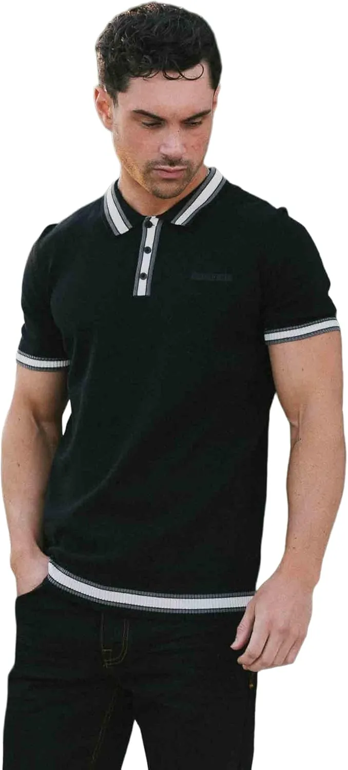 Mens Valero Knitted Tipped Short-Sleeved Polo Shirt