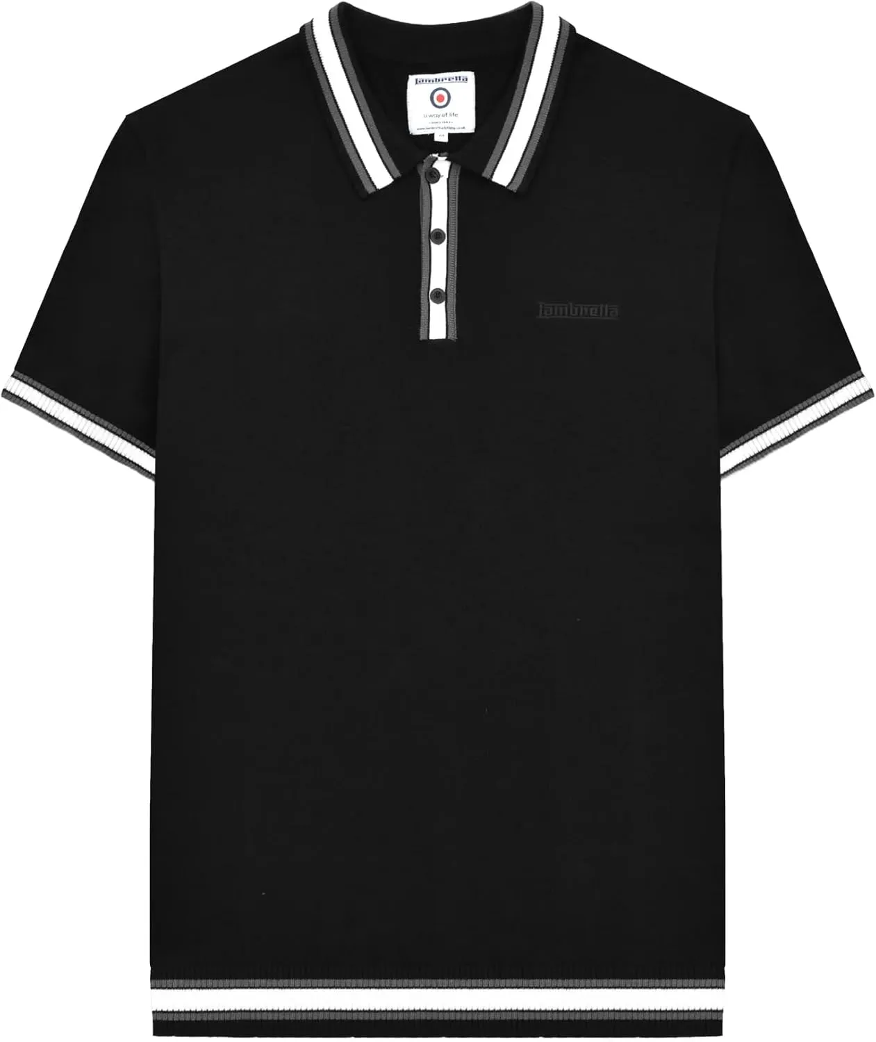 Mens Valero Knitted Tipped Short-Sleeved Polo Shirt