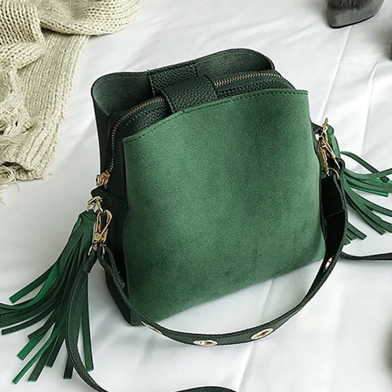 Messenger Scrub Fashion Shoulder Bucket Vintage Crossbody Private sale Bag 2019 Tote Bag Women Bag Bag Simple Tassel Top-notch service High Quality Retro