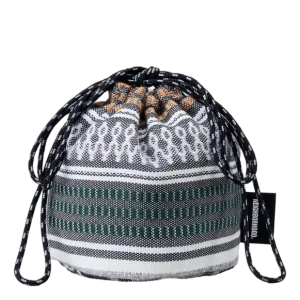 Mexican Blanket Drawstring Bag Gray