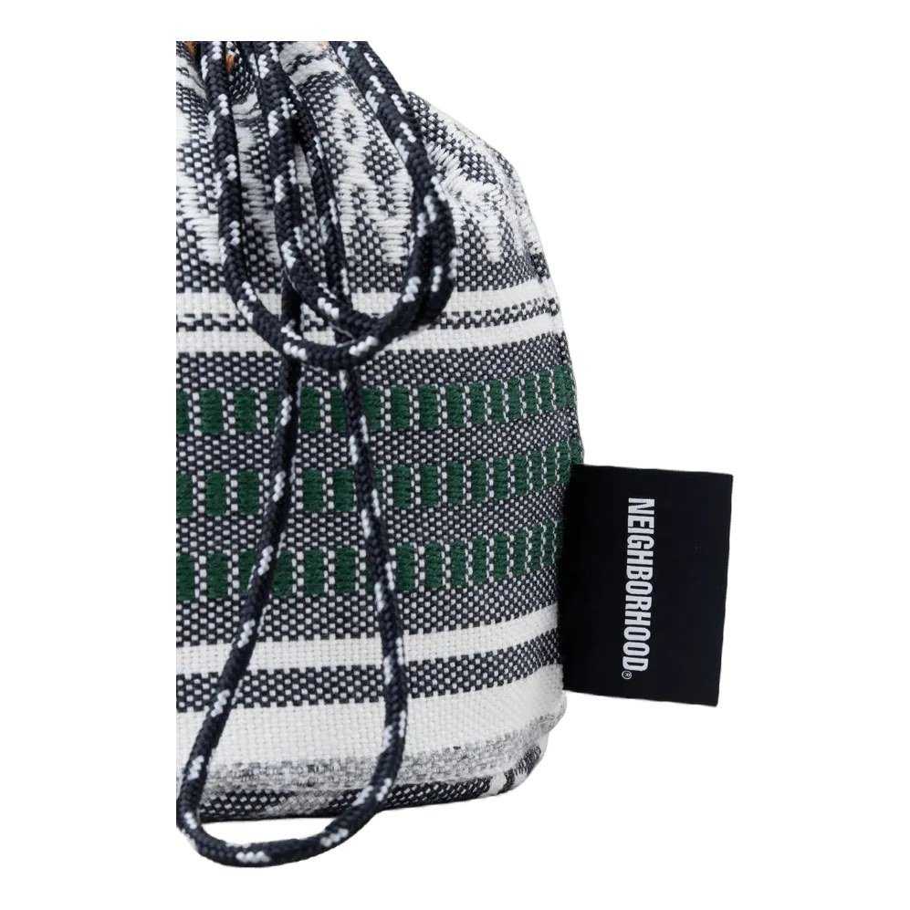 Mexican Blanket Drawstring Bag Gray