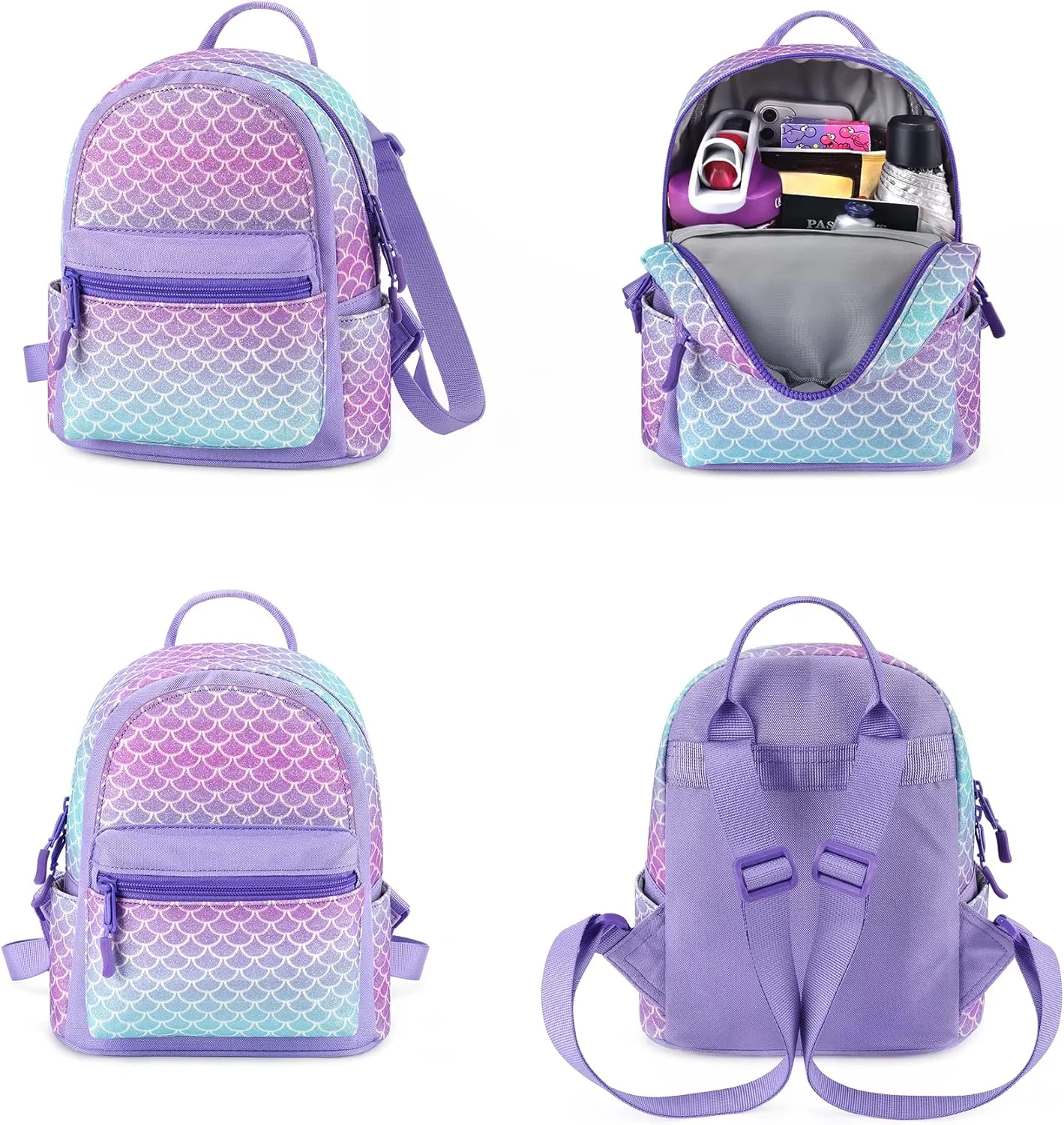 mibasies Mini Backpack for Girls Kids Rainbow Purse