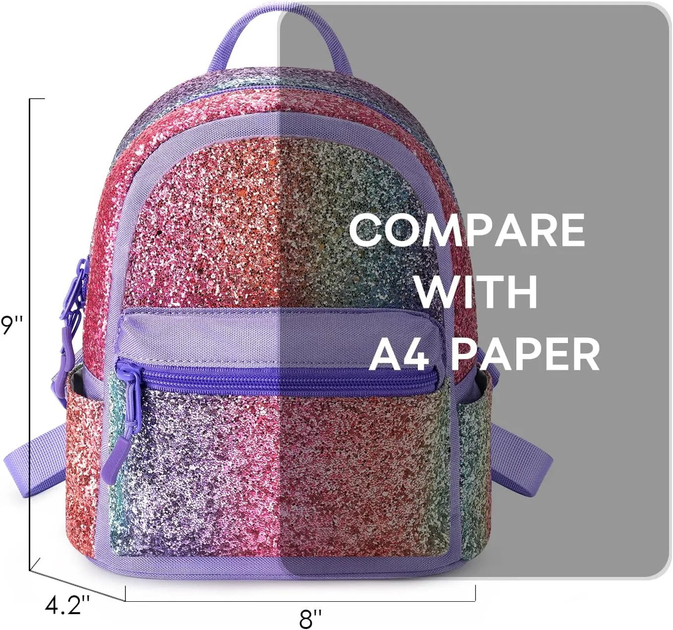 mibasies Mini Backpack for Girls Kids Rainbow Purse