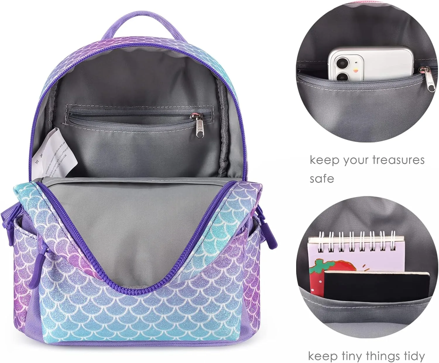 mibasies Mini Backpack for Girls Kids Rainbow Purse
