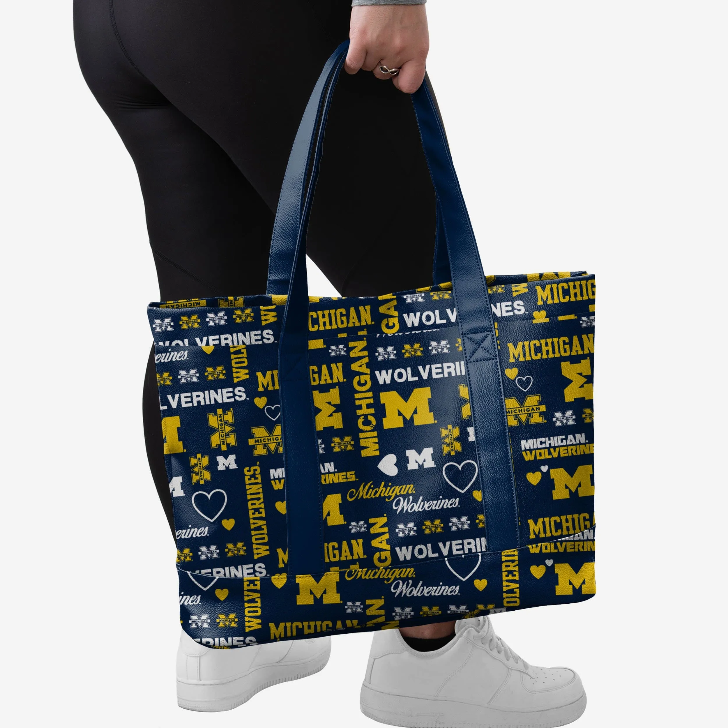 Michigan Wolverines Logo Love Tote Bag