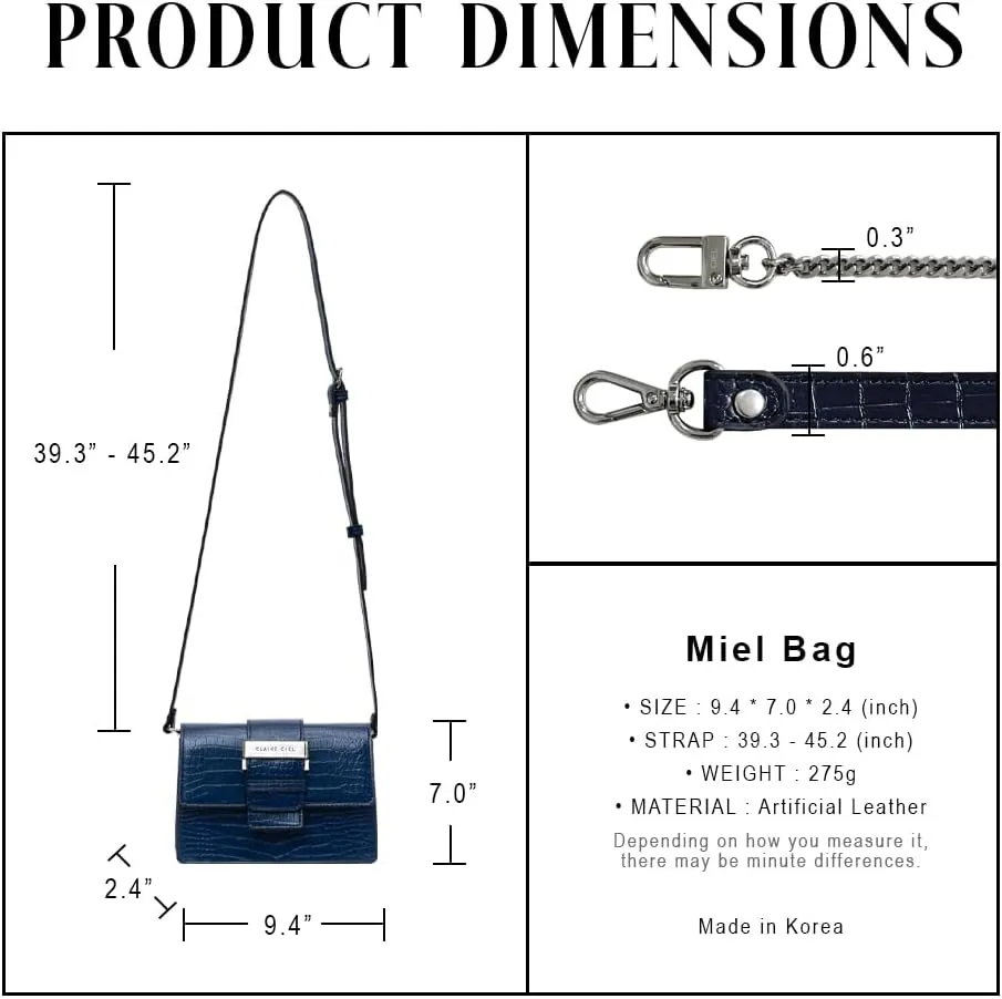 Miel Bag F Woman HandBags Cross and Shoulder Bag, Crocodile Texture, Two Strap Style