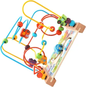 Milisten 1Pc Wooden Bead Maze Fun Educational Activity for Intelligence Development Plaything Shape Recognition Grasping Skills for Year for Birthday
