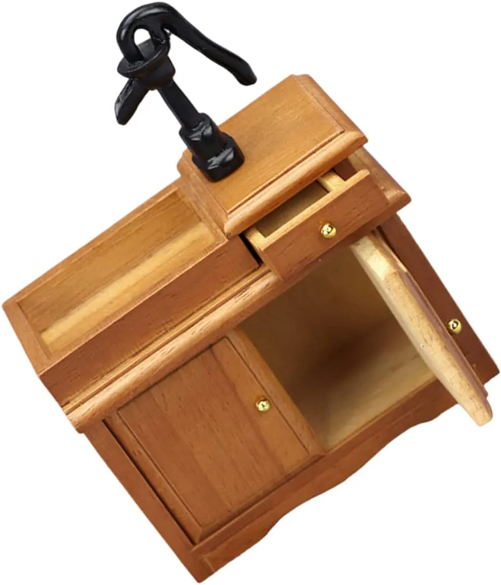 Milisten Doll House Miniature Furniture 1:12 Scale Mini Wash Basin Cabinet for Dollhouses