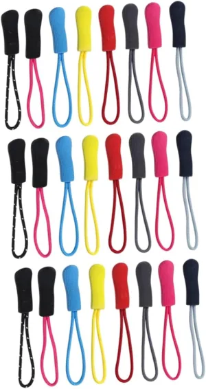 MINAOLULUS 100Pcs Zipper Puller Replacement Heads for Backpack Luggage Clothing DIY Crafts Sturdy Easy to Install Zipper Extensions for Bags Coats Sportswear Random Color