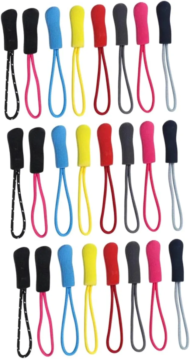 MINAOLULUS 100Pcs Zipper Puller Replacement Heads for Backpack Luggage Clothing DIY Crafts Sturdy Easy to Install Zipper Extensions for Bags Coats Sportswear Random Color