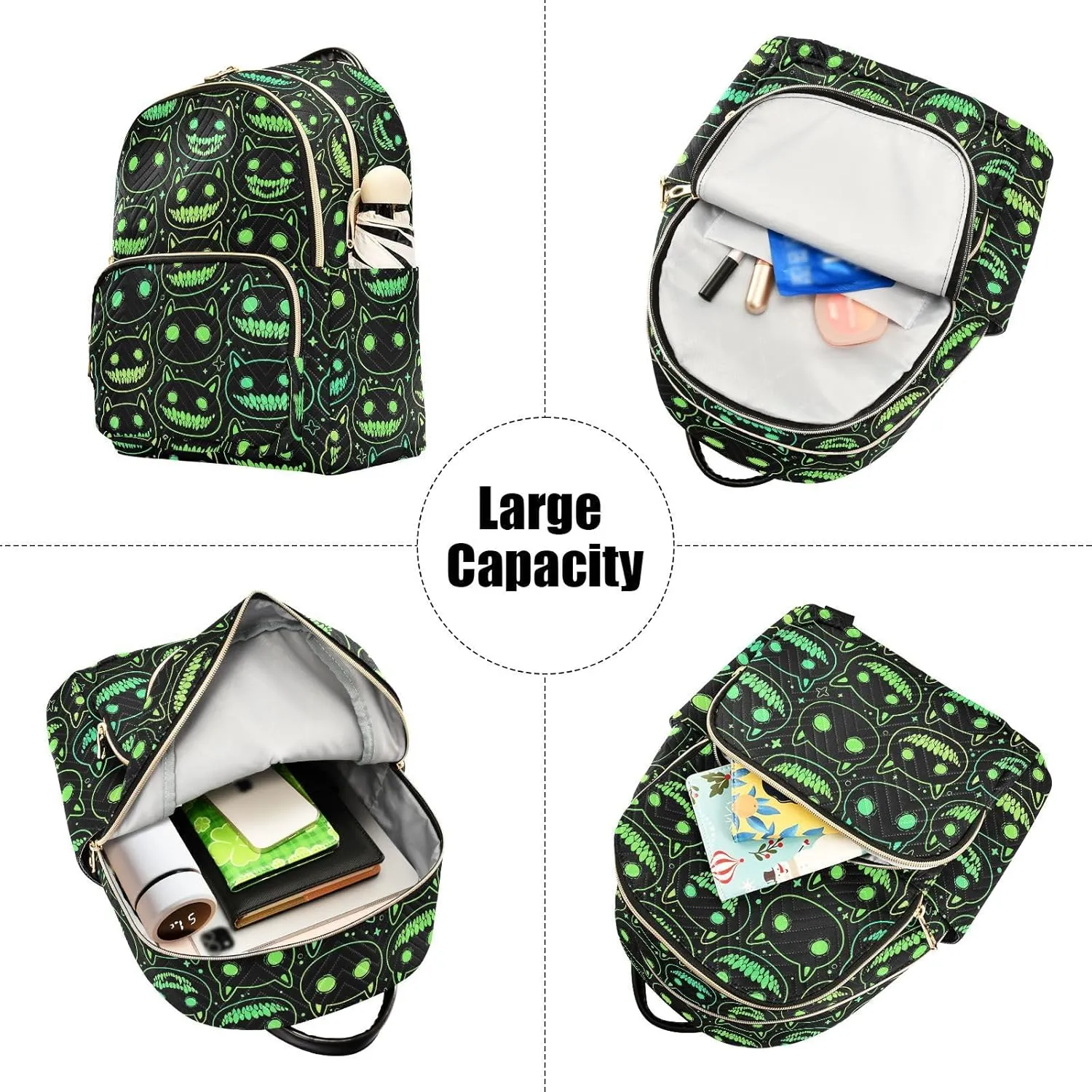 Mini Backpack Cartoon Spooky Animal Head Fashion Backpack Purse for Women,Handbag Shoulder Bag Casual Daypack, Ladies Gift for College Work（S）