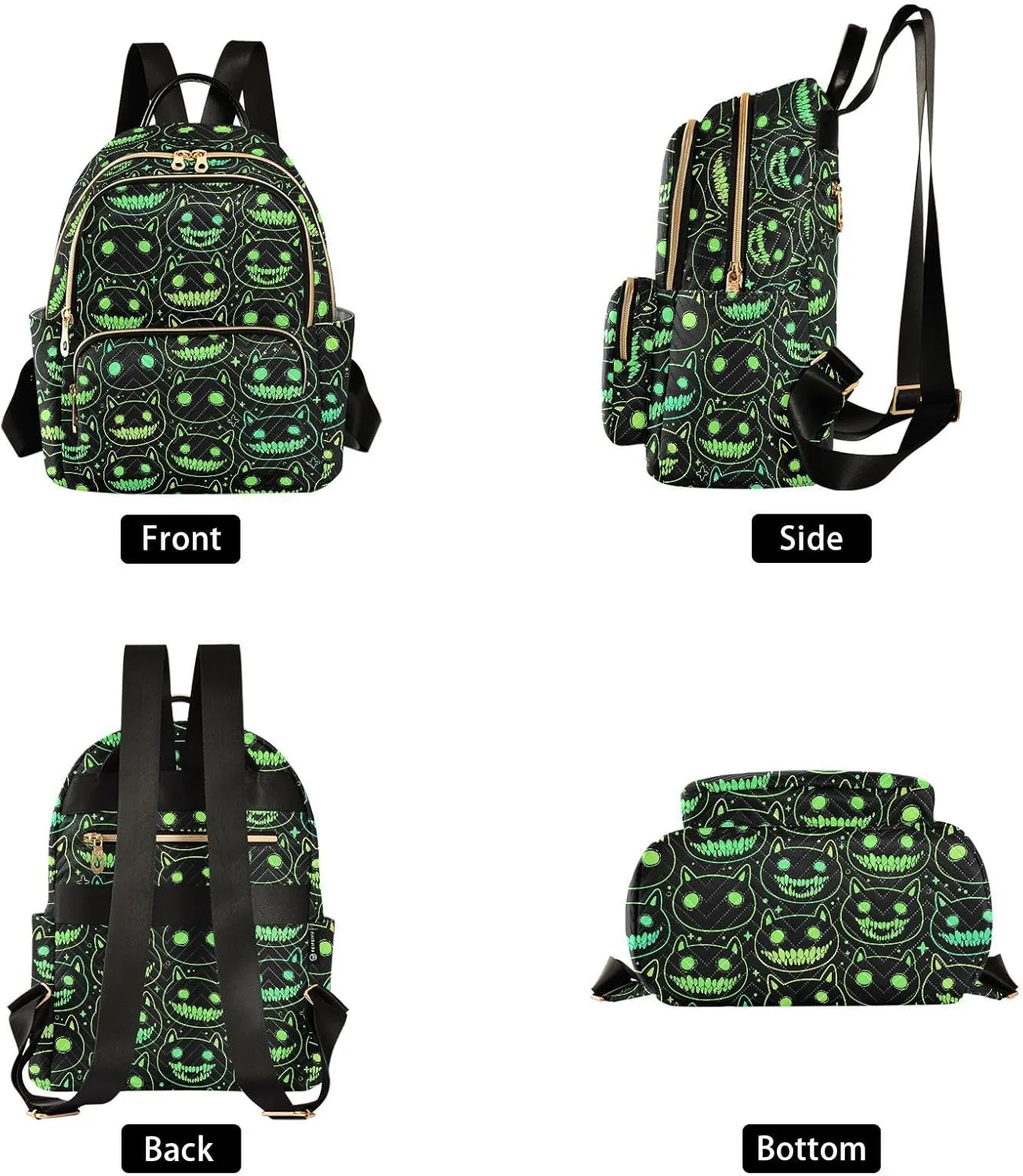 Mini Backpack Cartoon Spooky Animal Head Fashion Backpack Purse for Women,Handbag Shoulder Bag Casual Daypack, Ladies Gift for College Work（S）