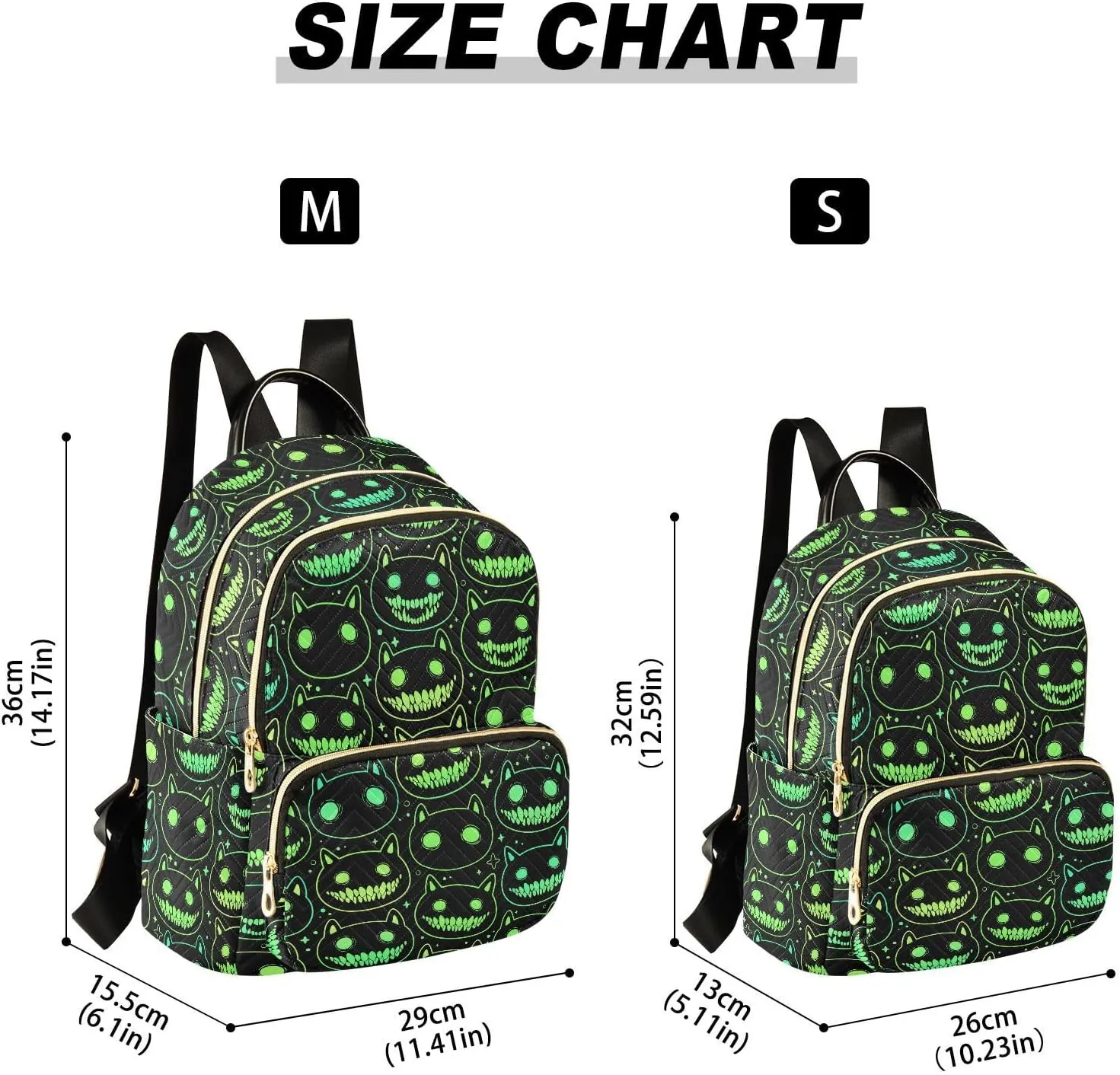 Mini Backpack Cartoon Spooky Animal Head Fashion Backpack Purse for Women,Handbag Shoulder Bag Casual Daypack, Ladies Gift for College Work（S）
