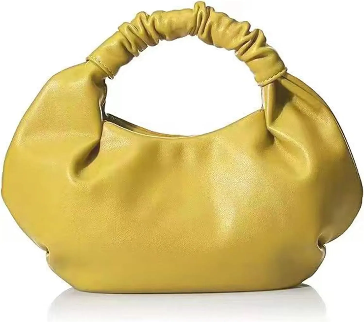 Mini Clutch Purses for Women Soft Leather Hobo Tote Bags for Women Small Handbags Cloud-Shaped Top Handle Dumpling Bag