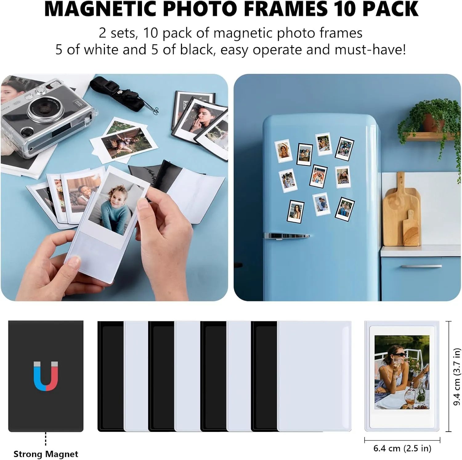 Mini EVO Camera Case and Accessories Bundle, for Fuji Mini EVO Leather Case/Screen Protector/Album/Frames/Stickers