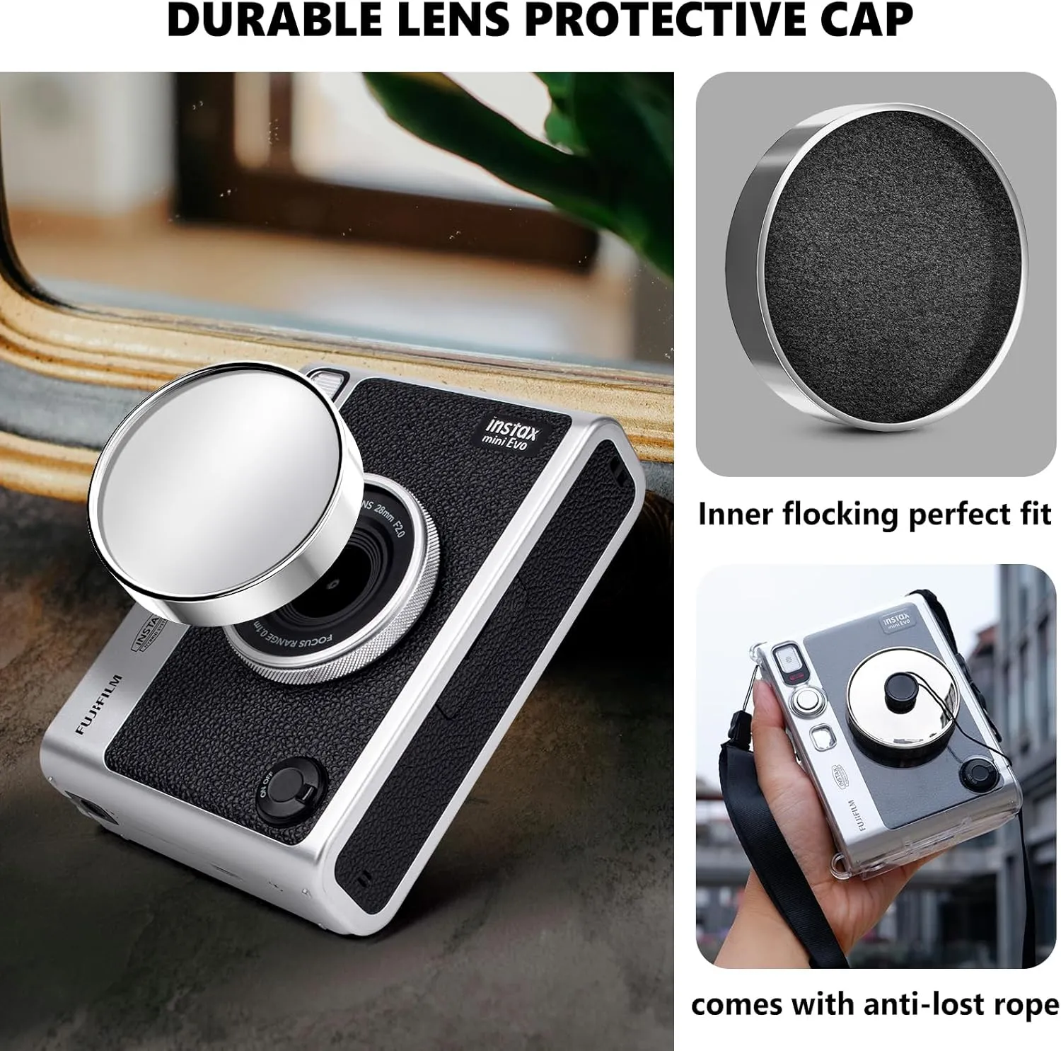 Mini EVO Camera Case and Accessories Bundle, for Fuji Mini EVO Leather Case/Screen Protector/Album/Frames/Stickers