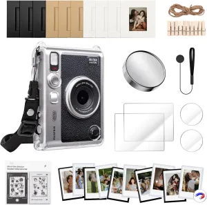 Mini EVO Camera Case and Accessories Bundle, for Fuji Mini EVO Leather Case/Screen Protector/Album/Frames/Stickers