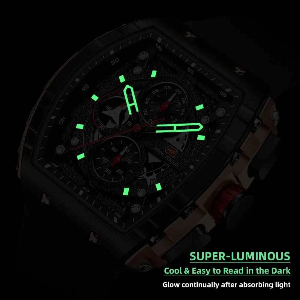Mini Focus Men's Watch Fashion Sport Wrist Watches (Chronograph/Waterproof/Luminous/Calendar) Silicon Strap Quartz Watch for Men